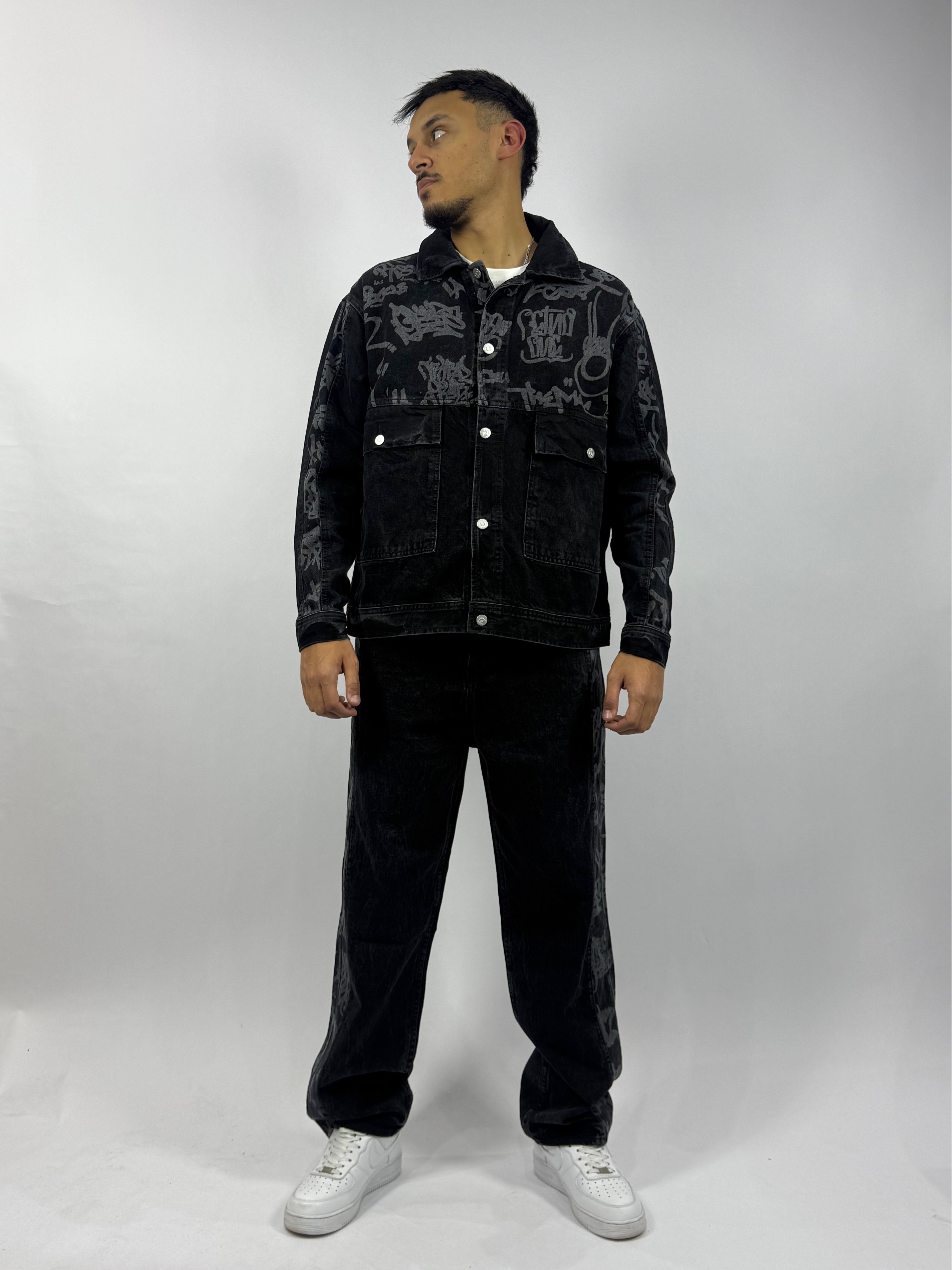 Ensemble Jeans Noir Premium – Veste & Pantalon