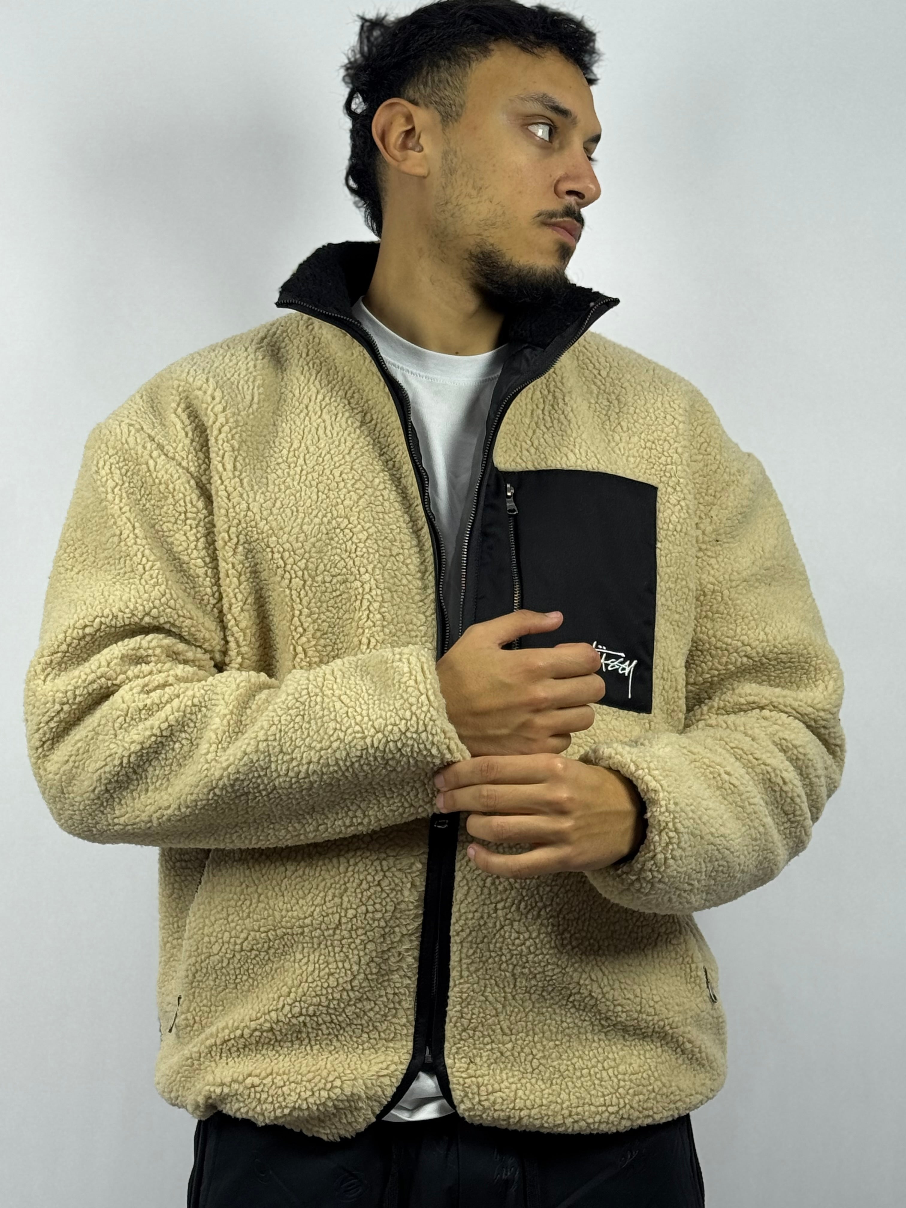 Veste Sherpa Homme Beige – Douceur Premium & Style Moderne