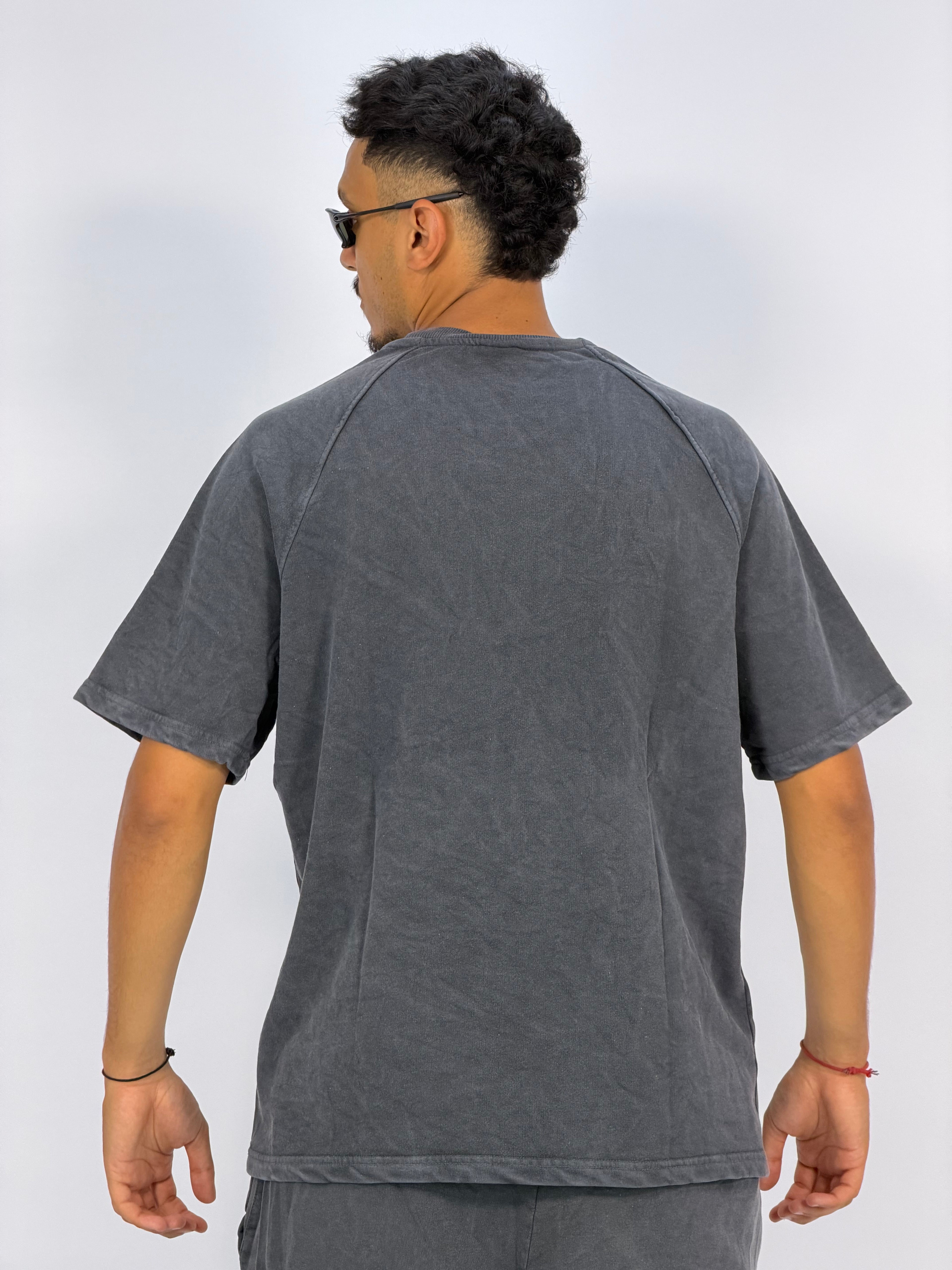 Ensemble “OCEAN DUST” Gris Foncé – T-Shirt + Short Cargo Streetwear