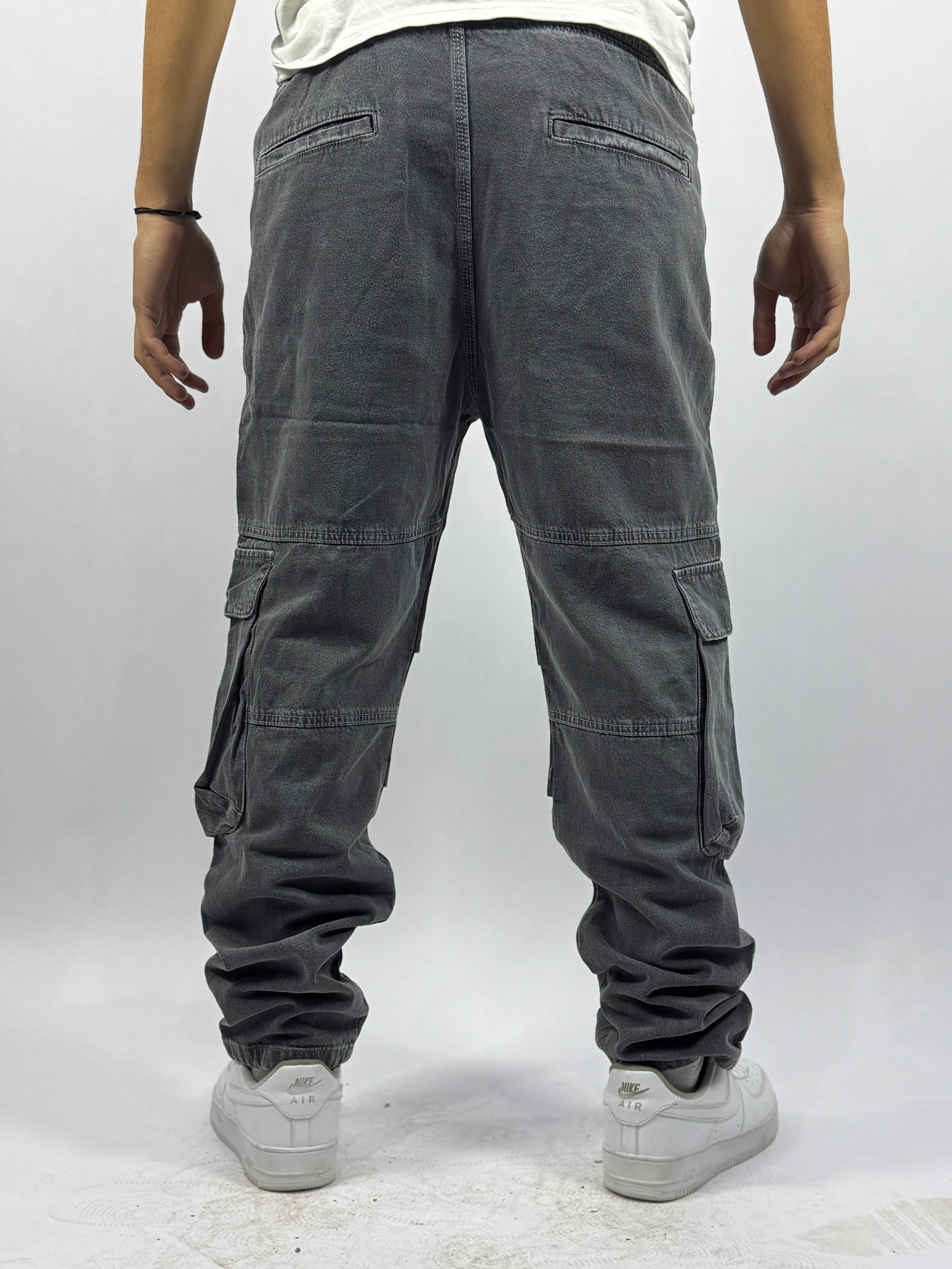 Pantalon Cargo Loose – Gris Anthracite