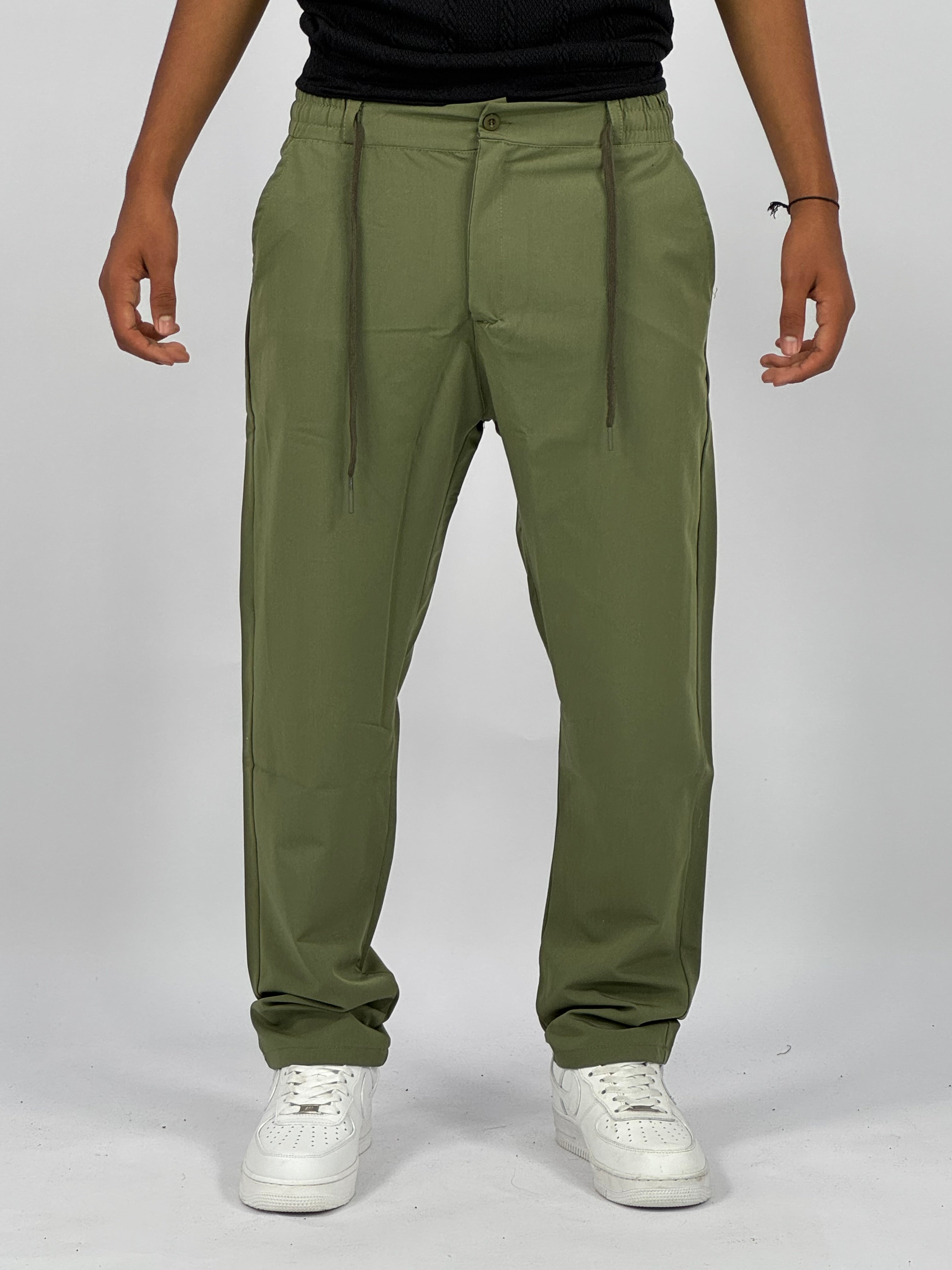 Pantalon Premium Vert – Coupe Relax & Style Minimaliste
