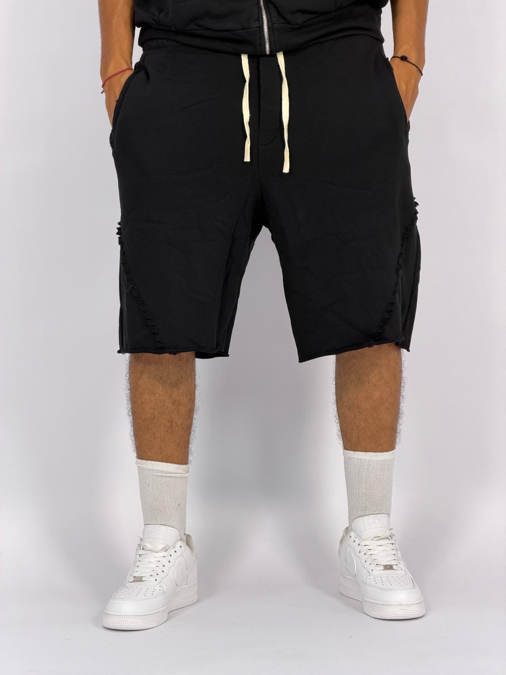 Ensemble “SAND WAVE” Noir  – Hoodie Sans Manches + Short Summer Fit