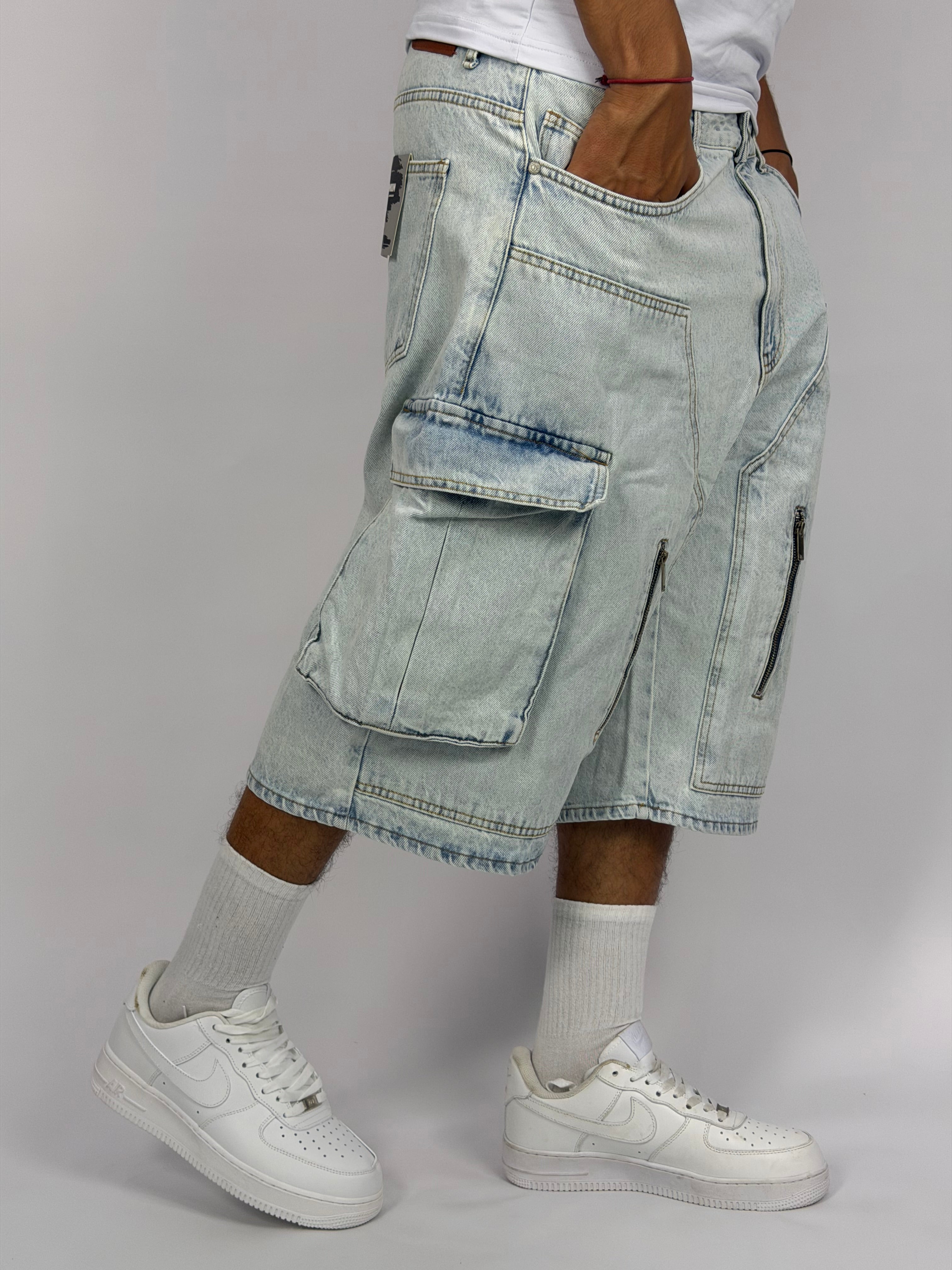 Short ORIGINAL Cargo Zippé Bleu - Street teck Edition