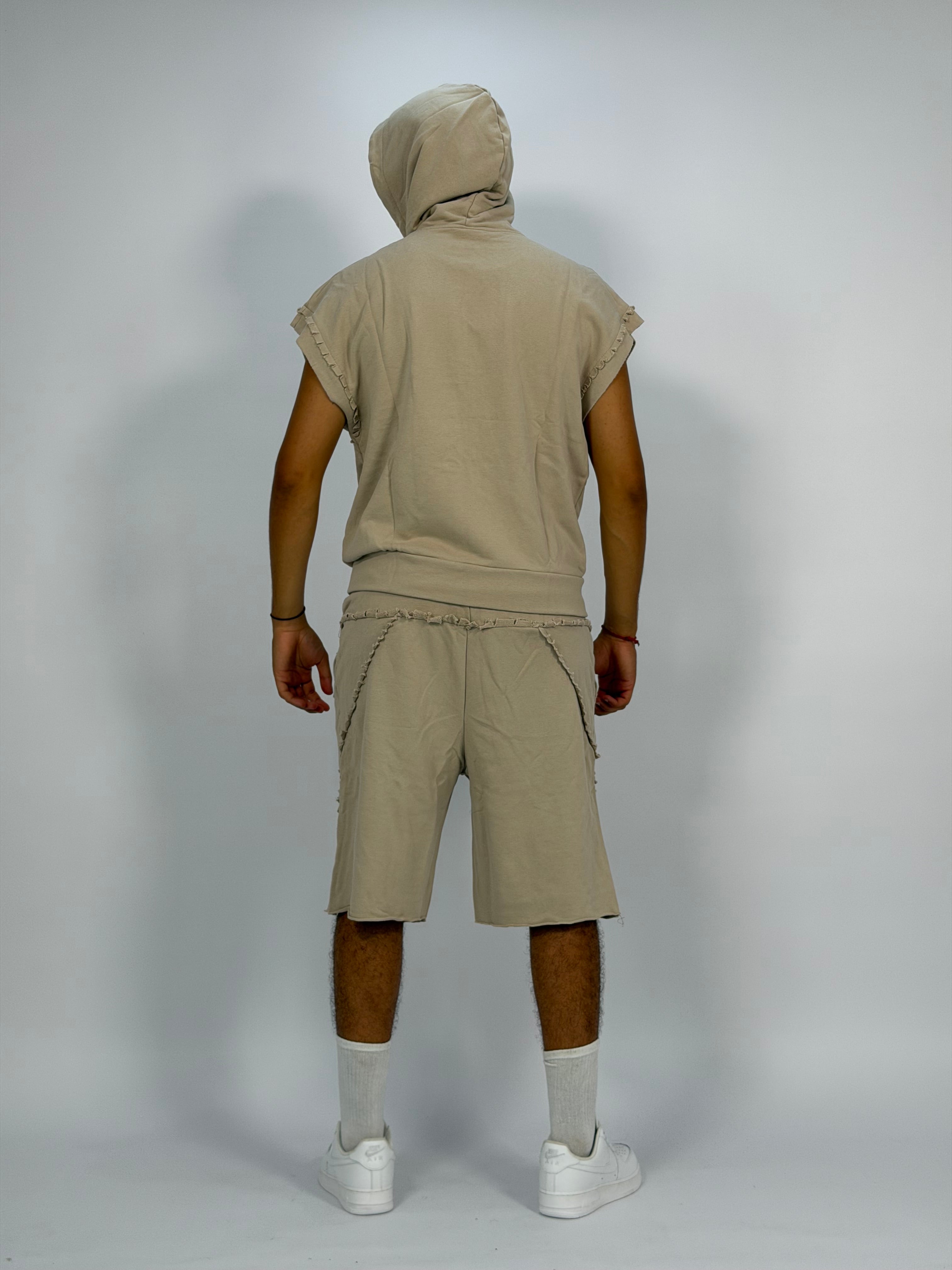 Ensemble “SAND WAVE” B – Hoodie Sans Manches + Short Summer Fit