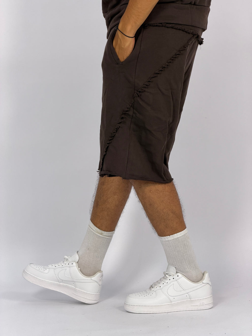 Ensemble “SAND WAVE” Marron – Hoodie Sans Manches + Short Summer Fit