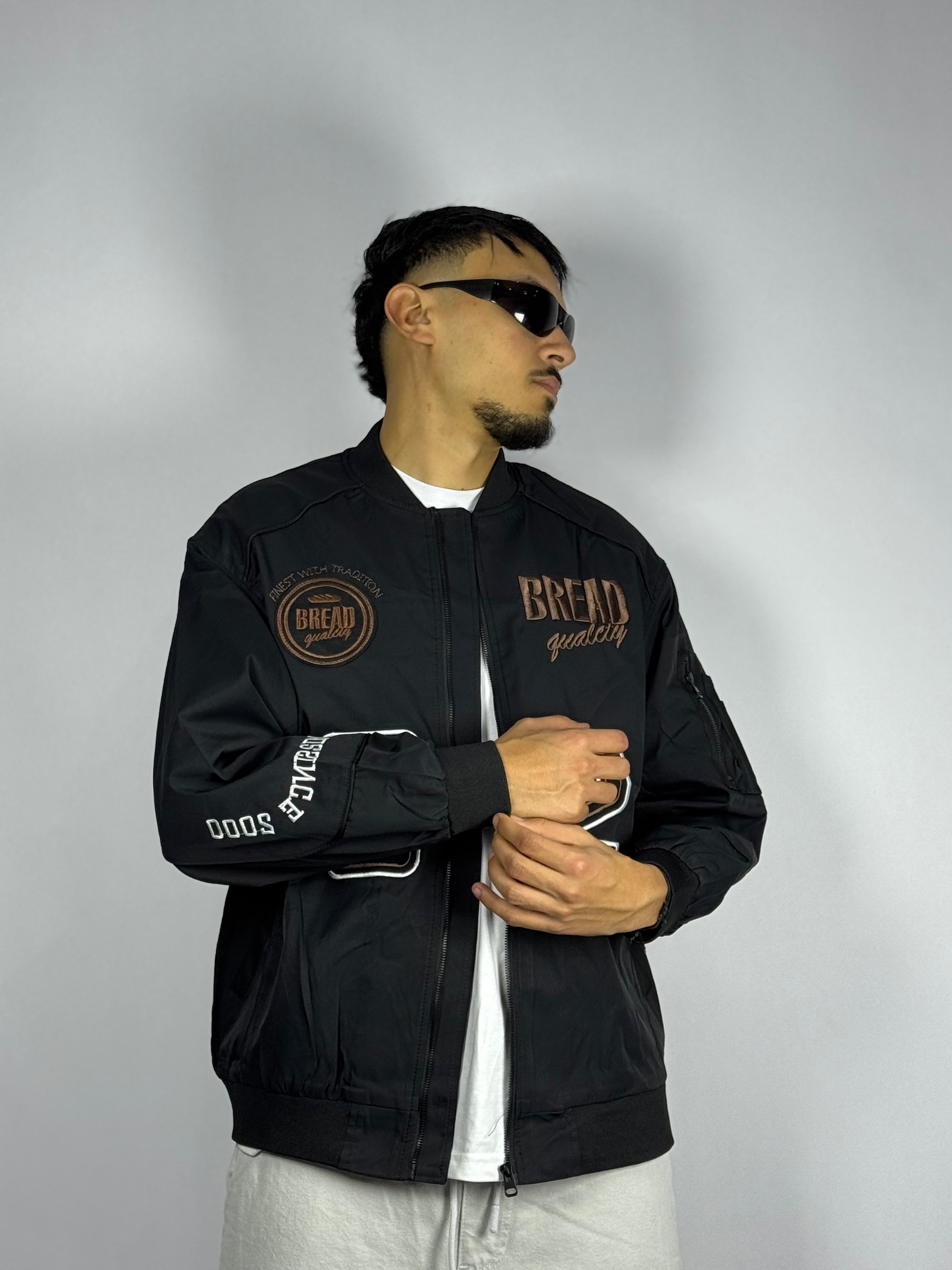 Veste Bomber Noire BREAD – Style Street