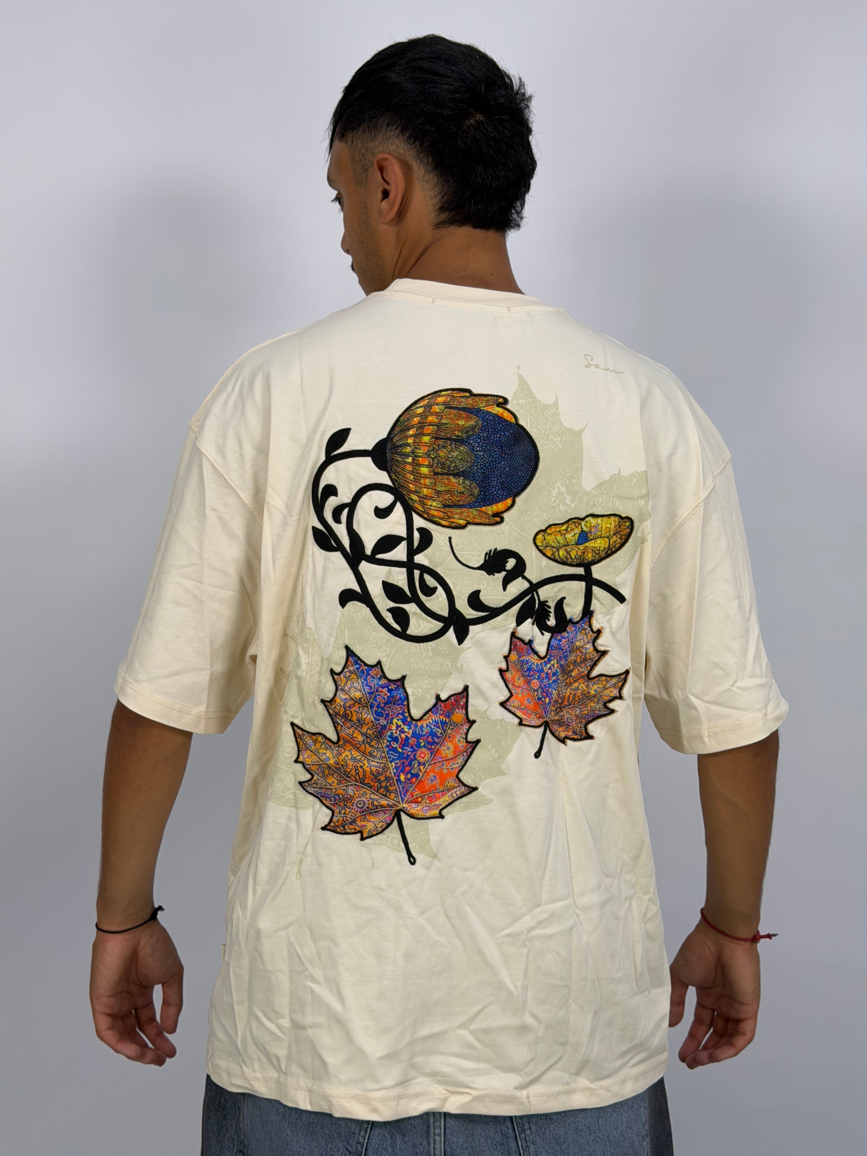 T-shirt ORIGINAL Oversize Écru - Autumn Leaf Signature
