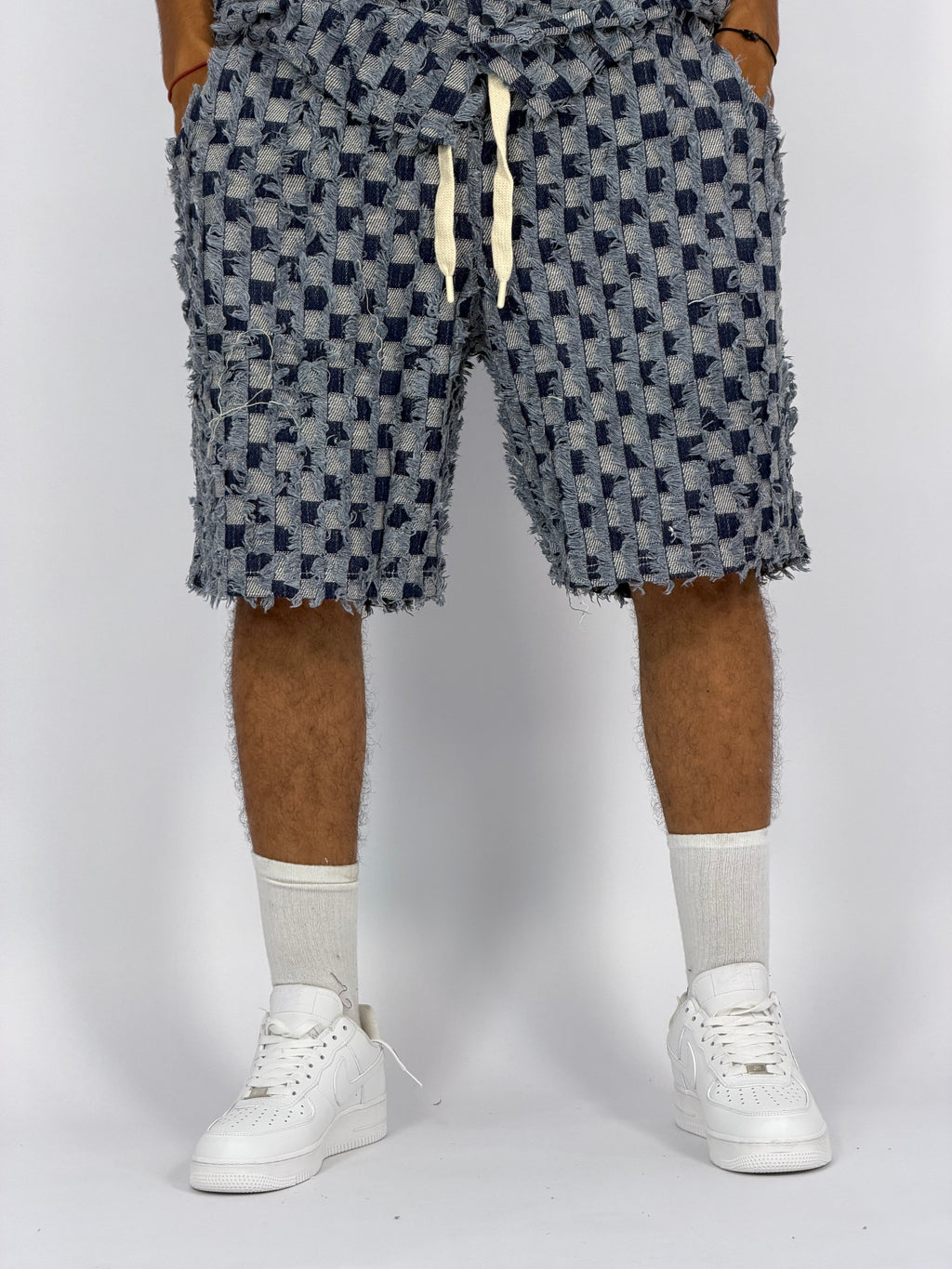 Ensemble “GRID RAW” (A) – Chemise + Short Texturé Premium