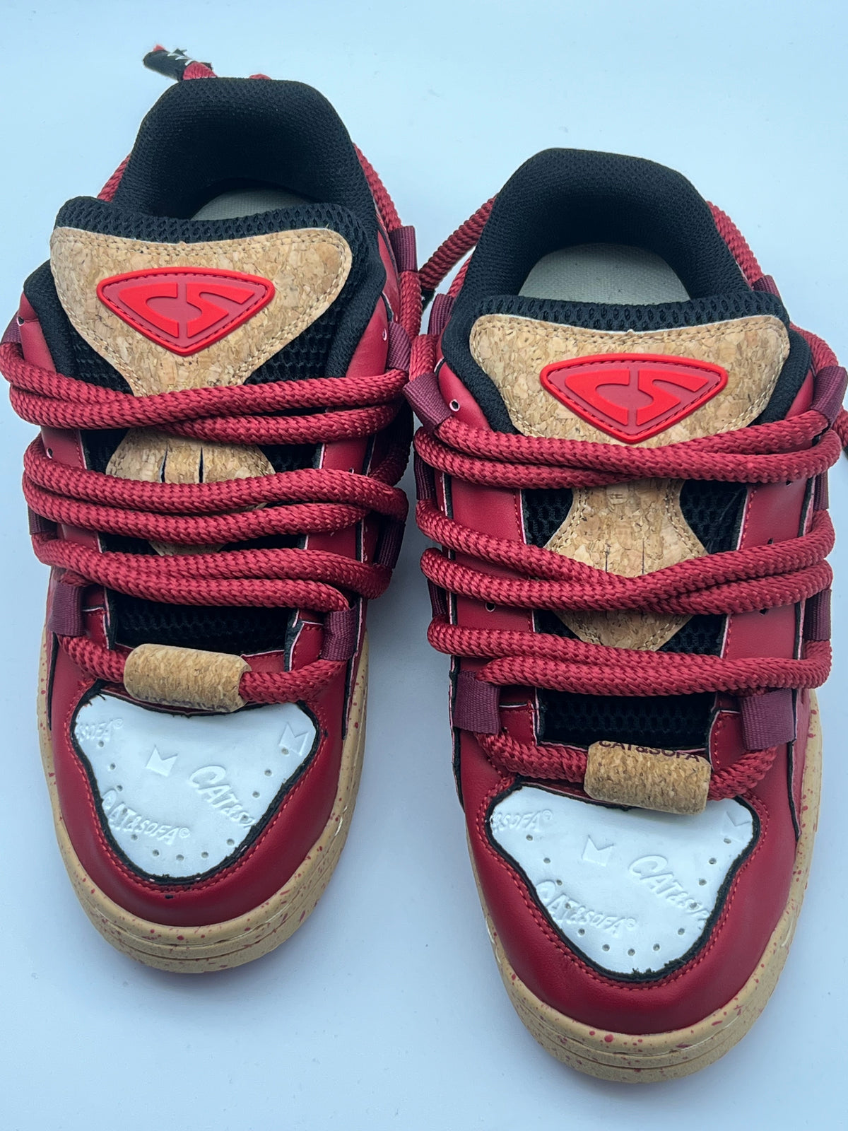 Sneakers ORIGINAL bordeaux et beige à semelle gomme