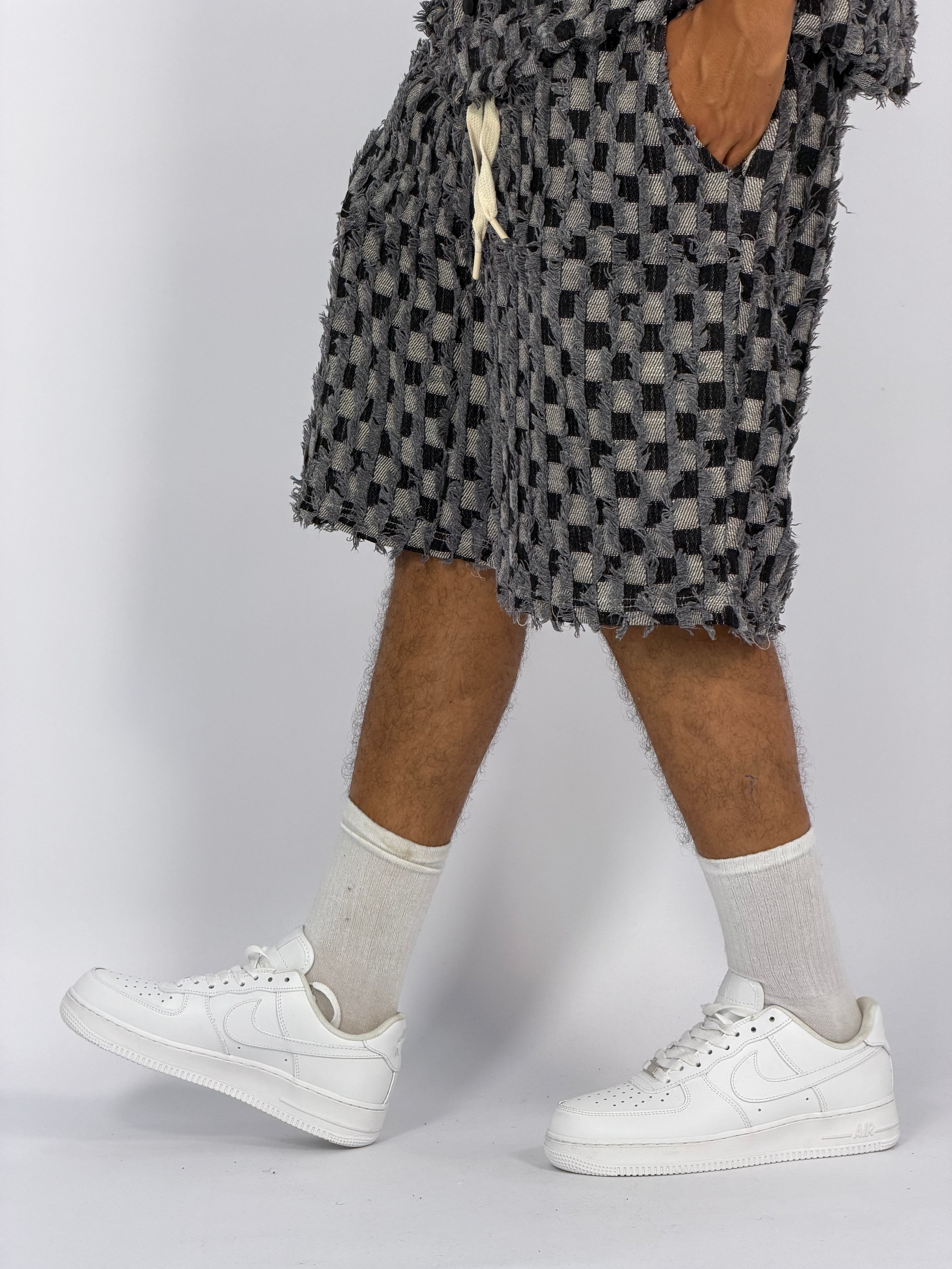 Ensemble “GRID RAW” (C) – Chemise + Short Texturé Premium
