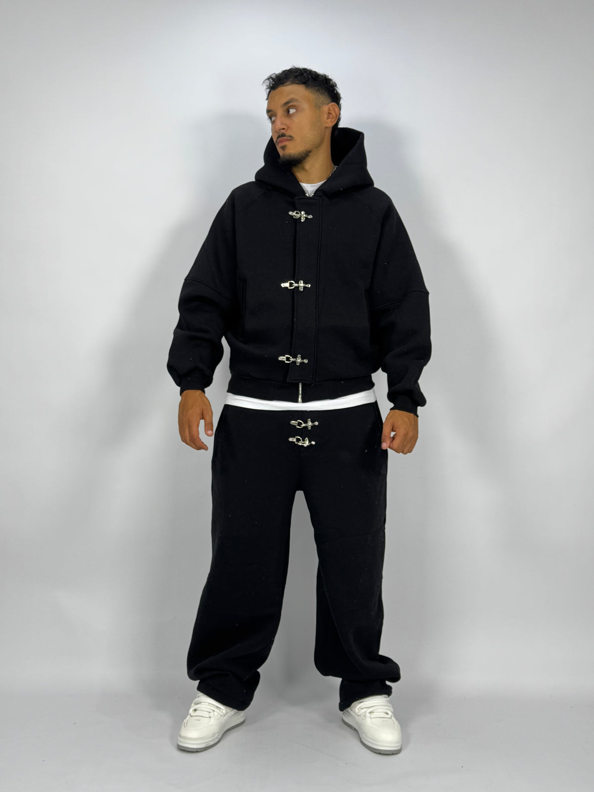 Ensemble Métalliques Noir à Capuche