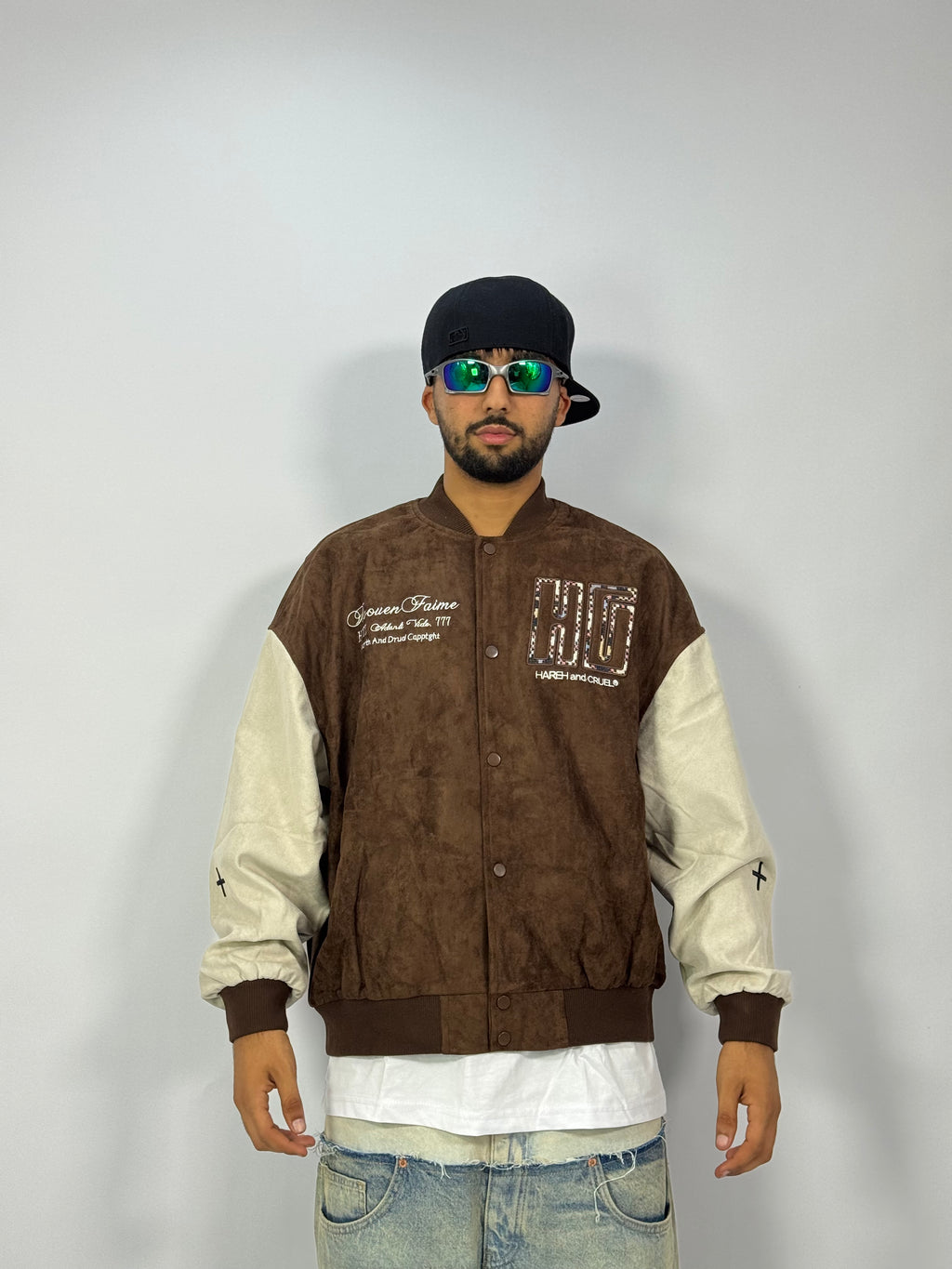 Bomber Vintage Marron et Beige – Varsity Streetwear