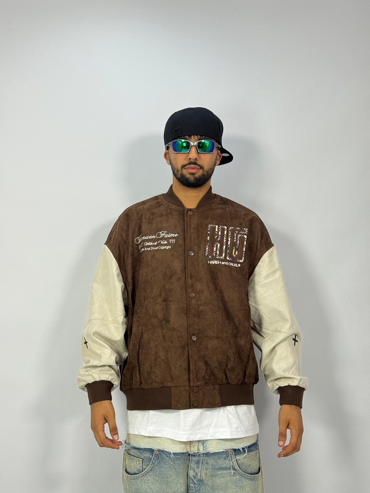 Bomber Vintage Marron et Beige – Varsity Streetwear