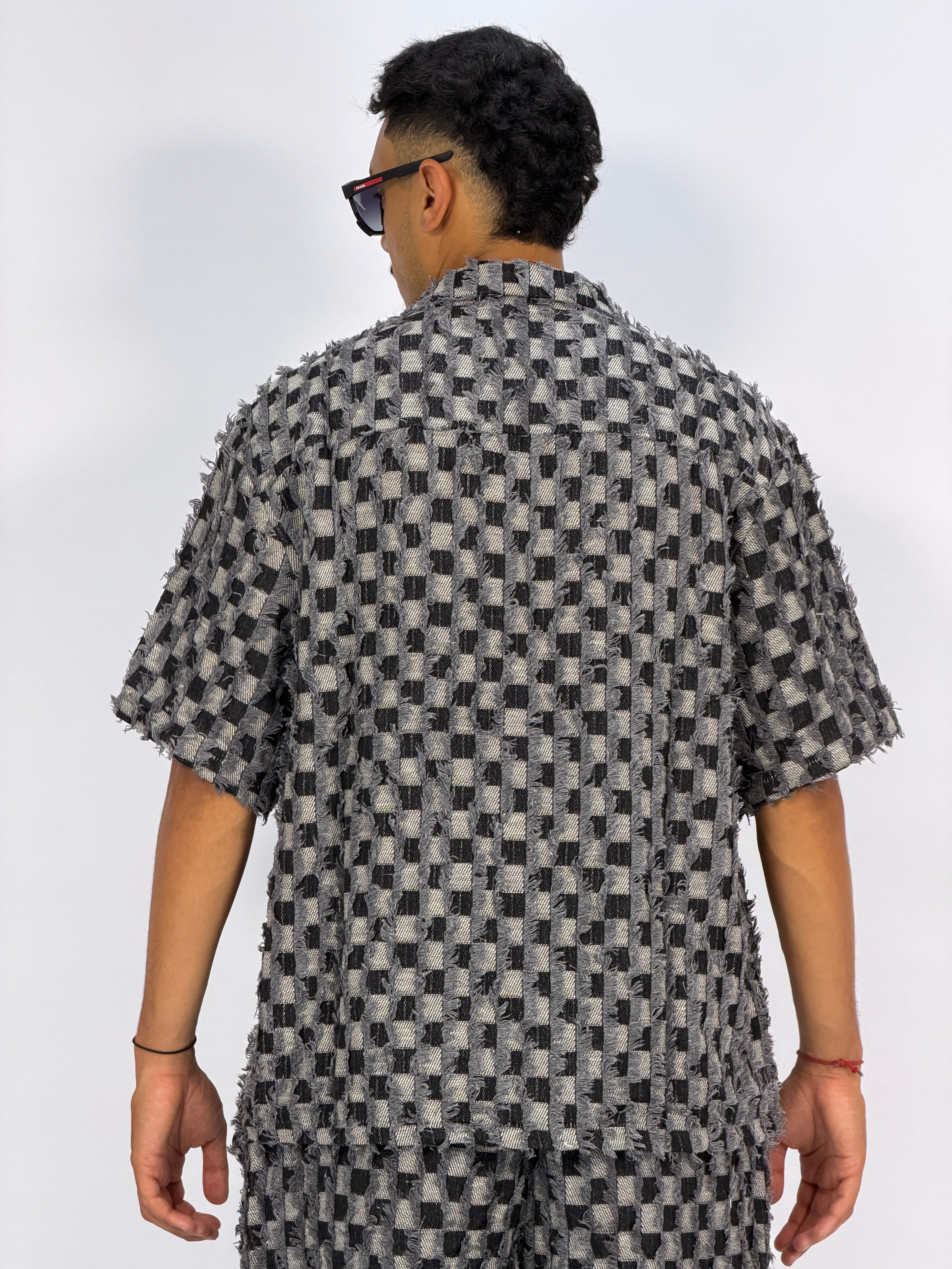 Ensemble “GRID RAW” (C) – Chemise + Short Texturé Premium
