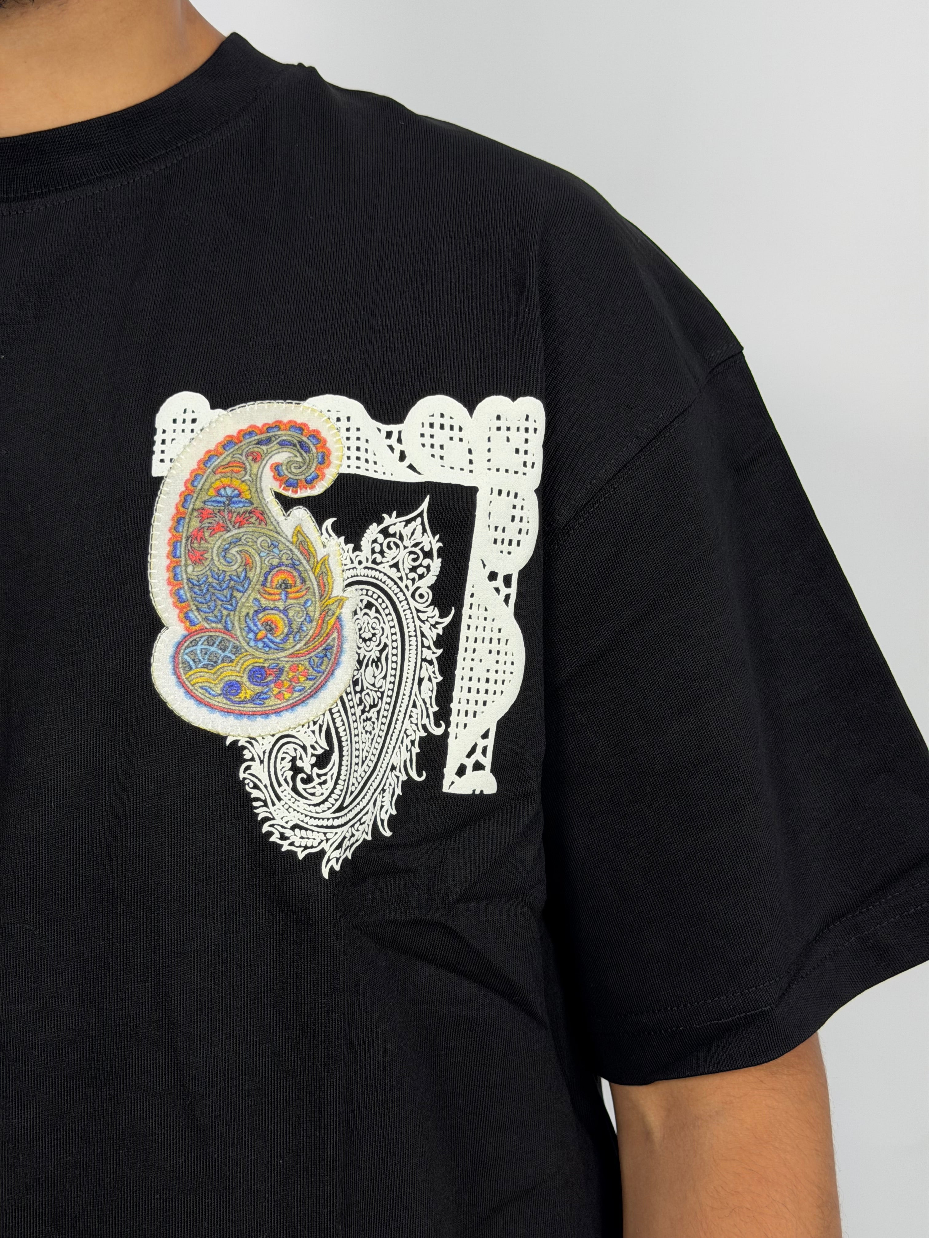 T-shirt ORIGINAL Oversize Noir – Paisley Statement “I Learned & Changed” Edition