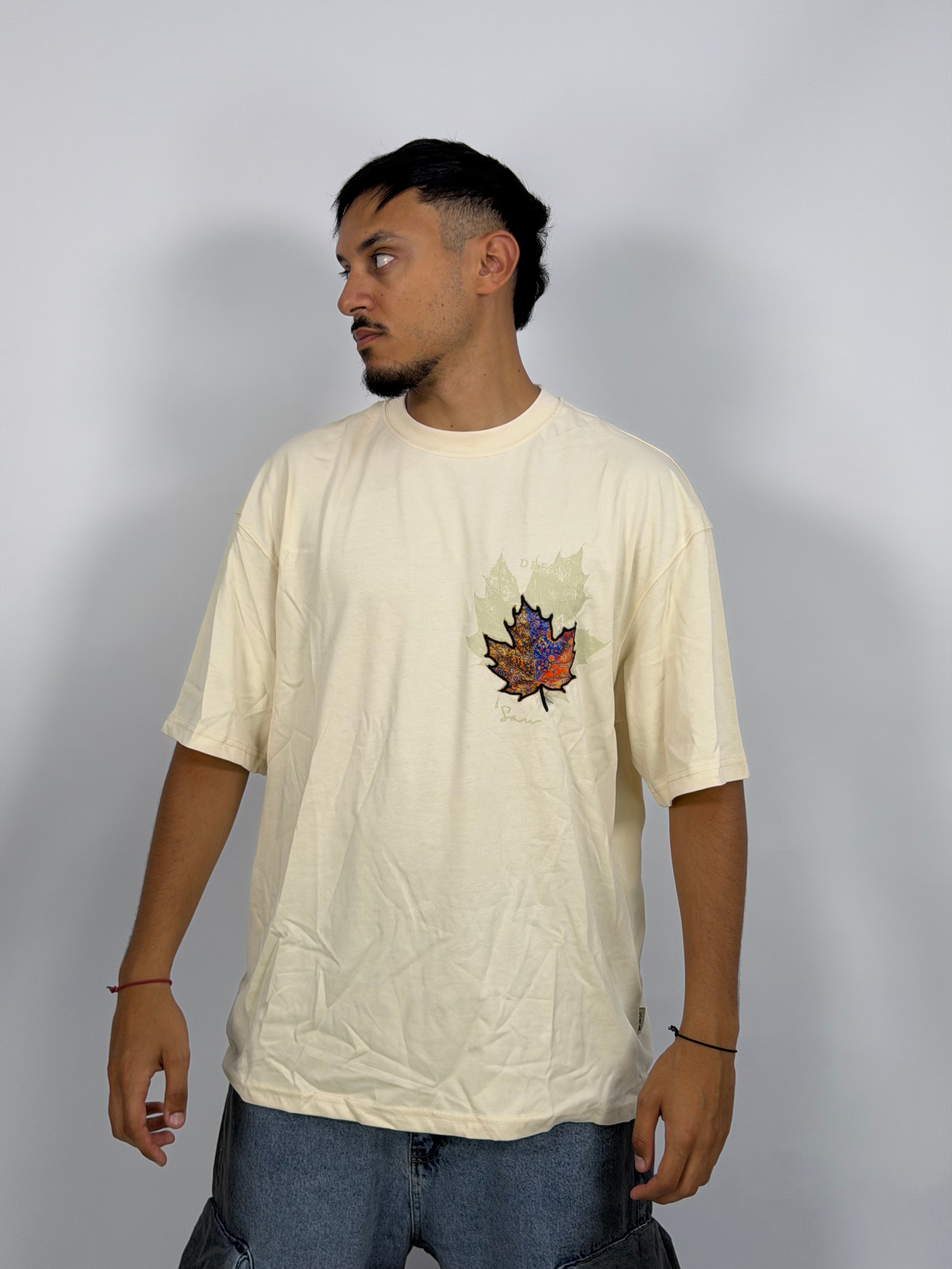 T-shirt ORIGINAL Oversize Écru - Autumn Leaf Signature
