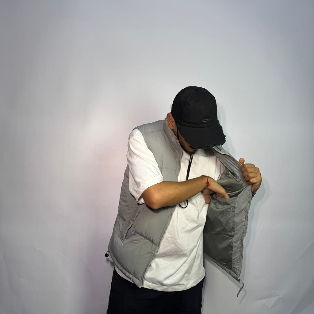 Doudoune Gris Oversize Gris – Style Streetwear