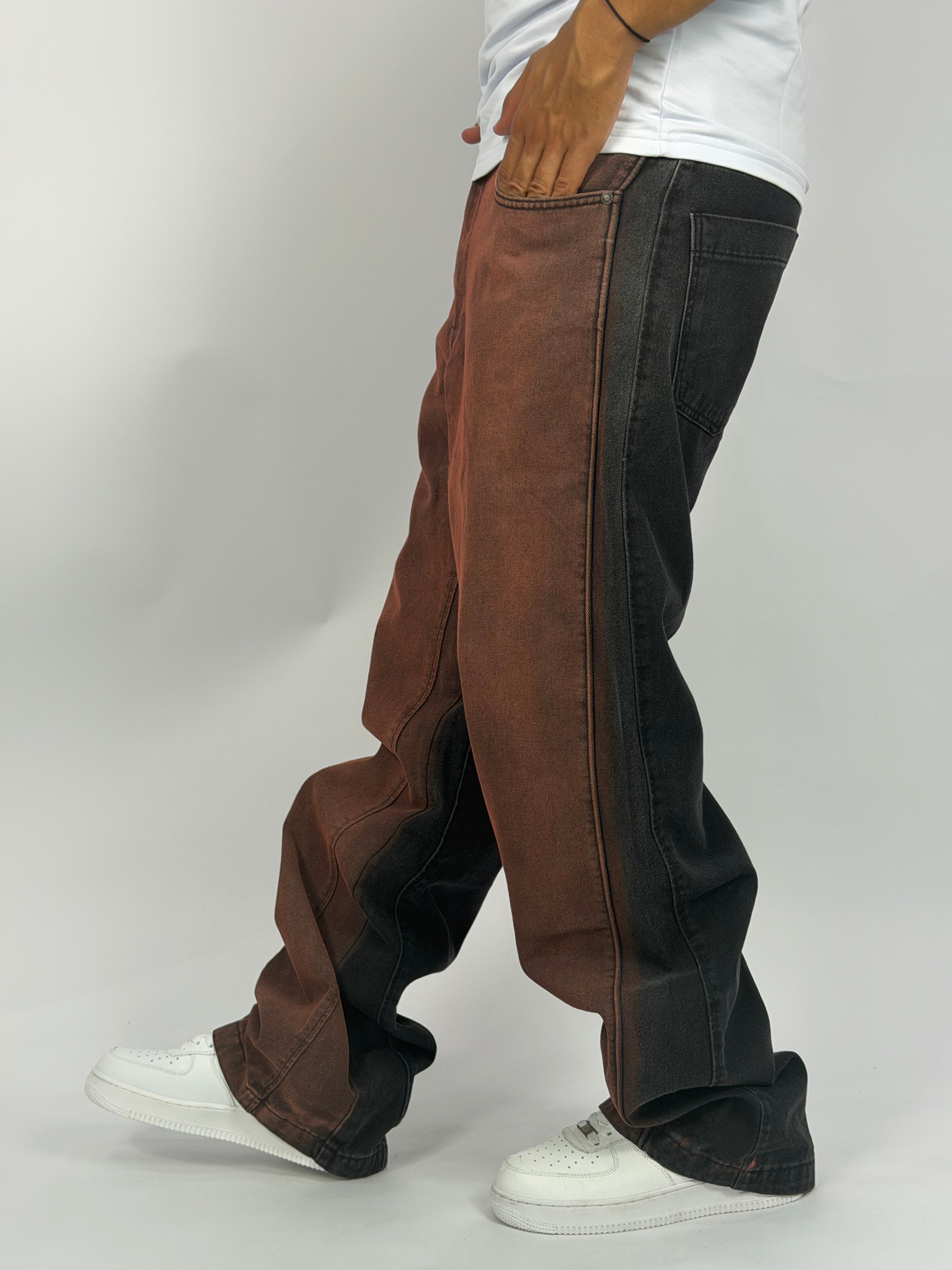 Jeans ORIGINAL Denim Oversize Bi-Tone – Vintage Brown Shadow Edition