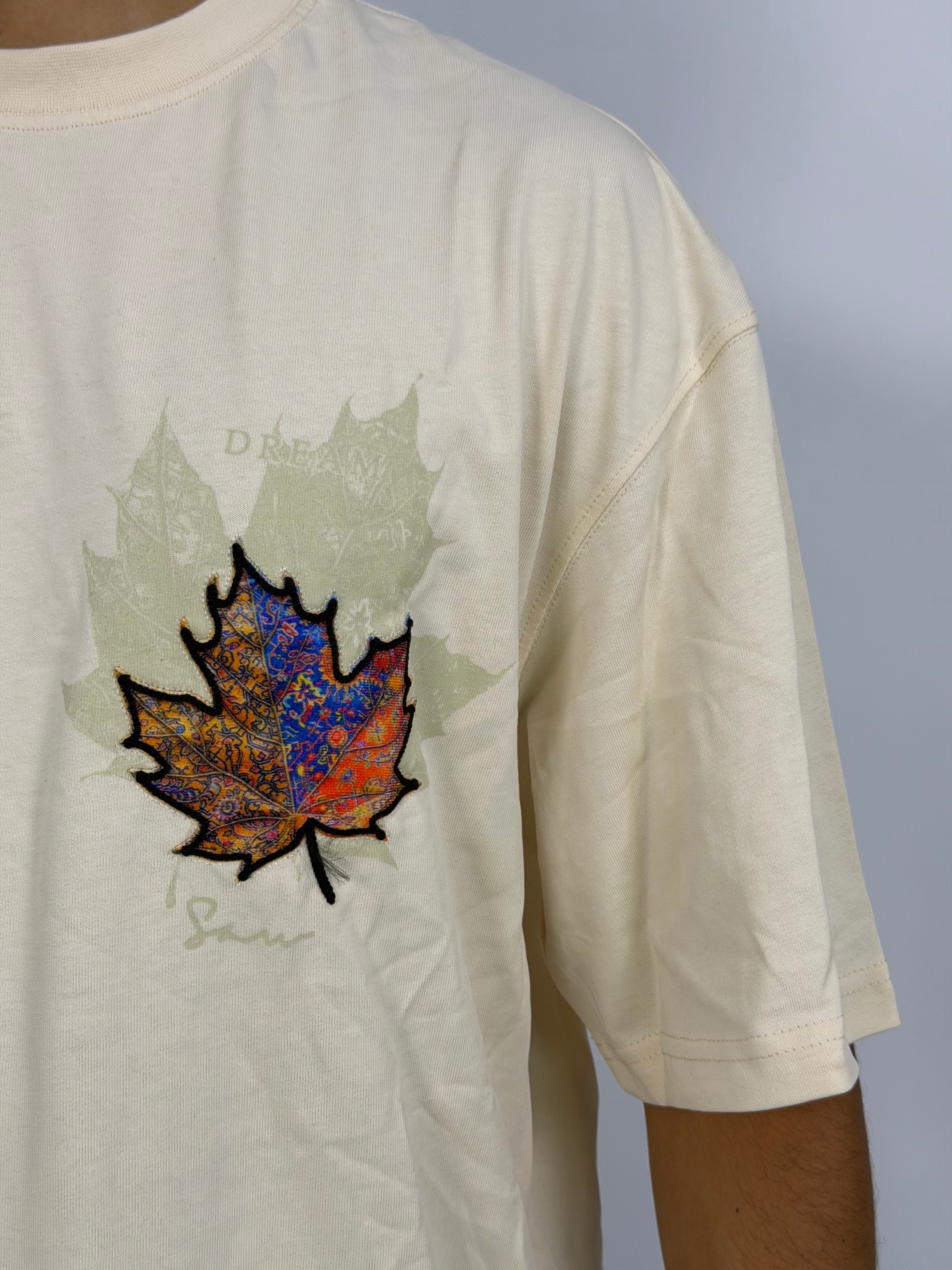 T-shirt ORIGINAL Oversize Écru - Autumn Leaf Signature