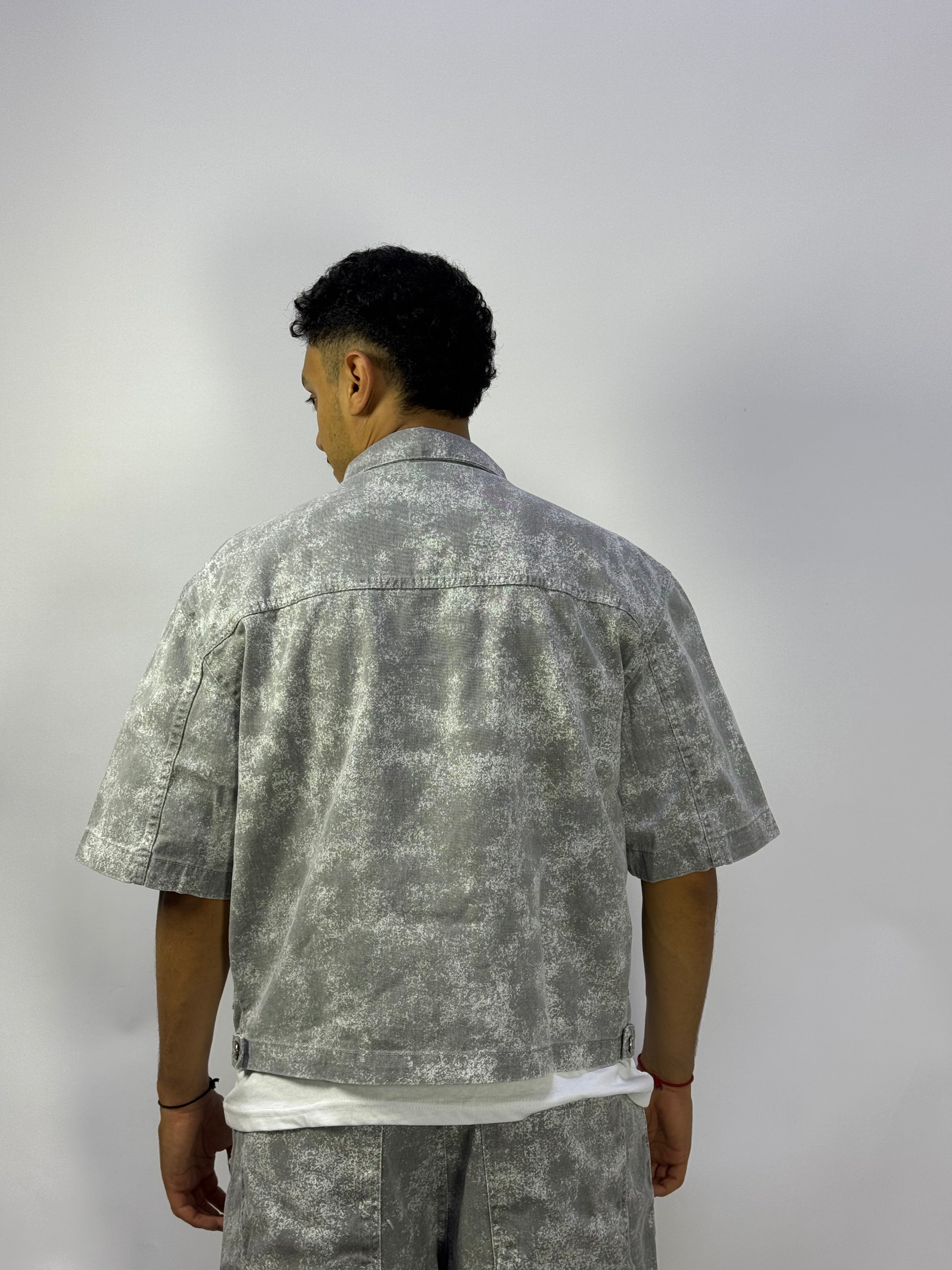 Ensemble Oversize Gris Washed – Chemise + Short Streetwear Premium