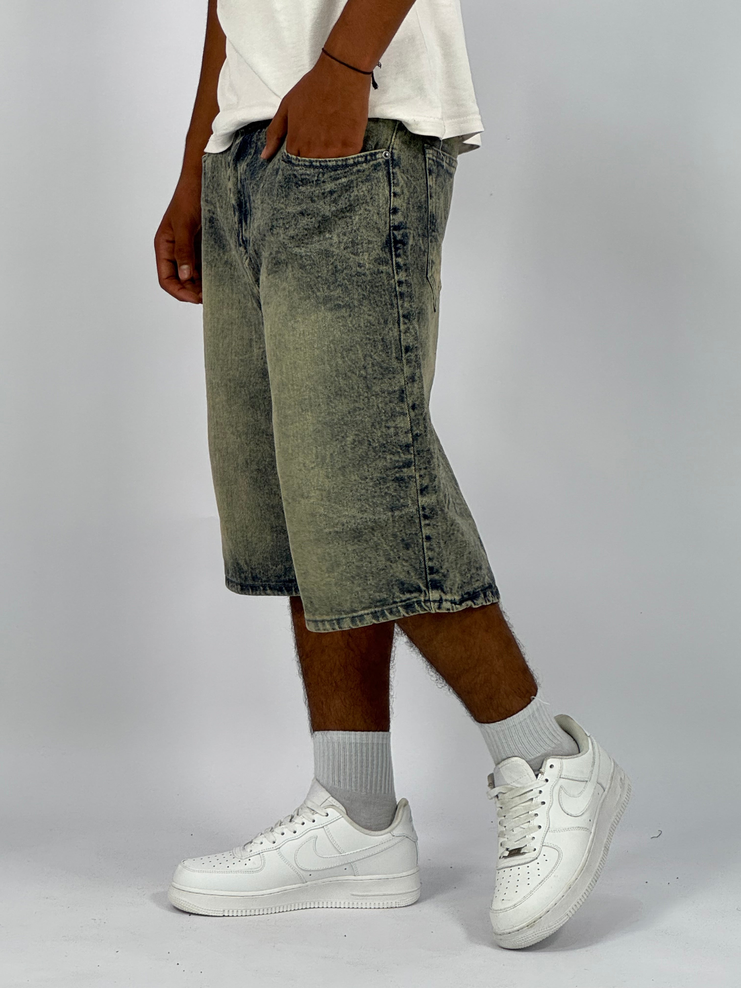 Short en Jean Oversize Homme (A) – Denim Délavé Vintage | Style Streetwear