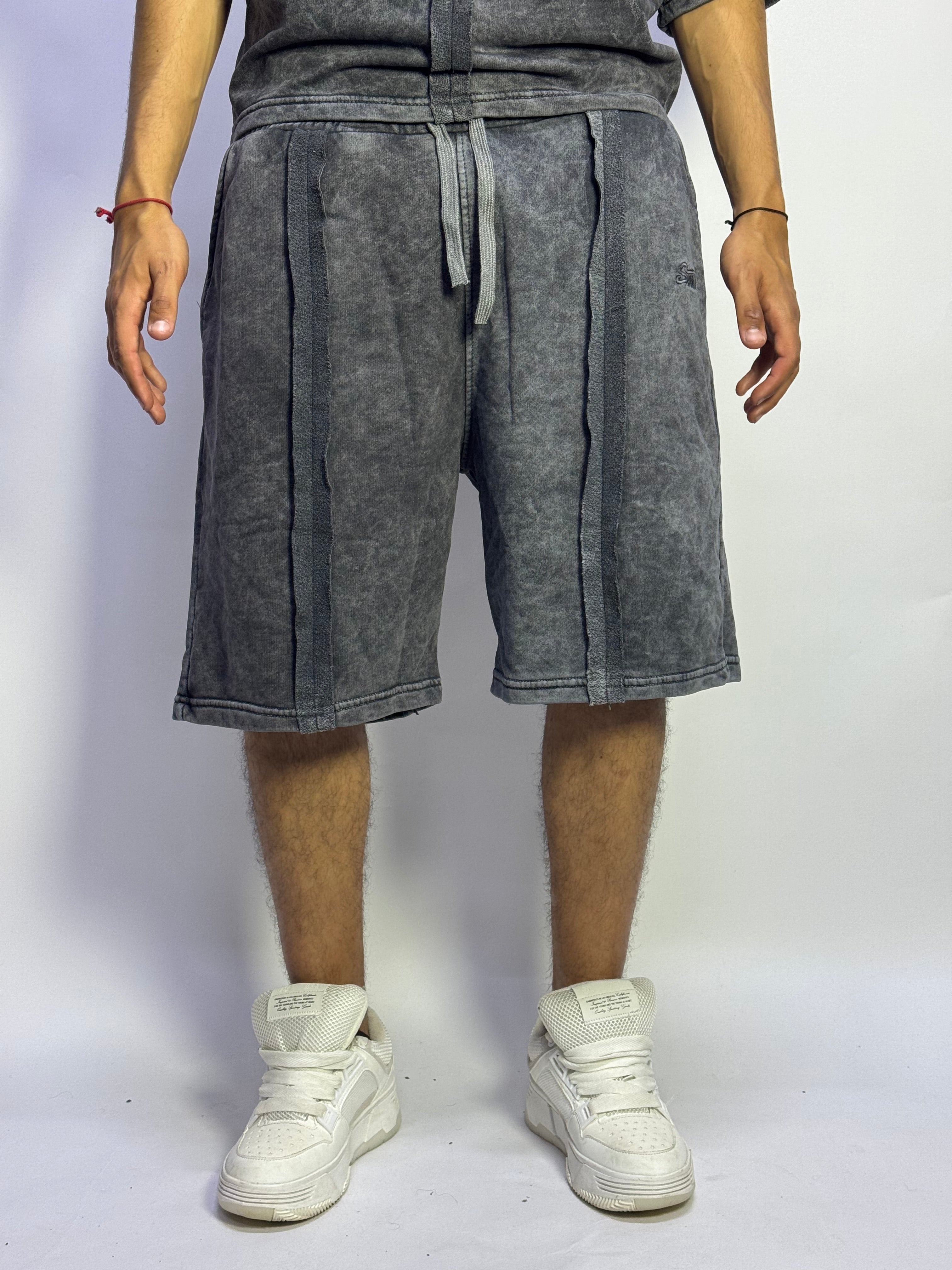 Ensemble Streetwear Oversize Gris Washed – T-shirt & Short Premium