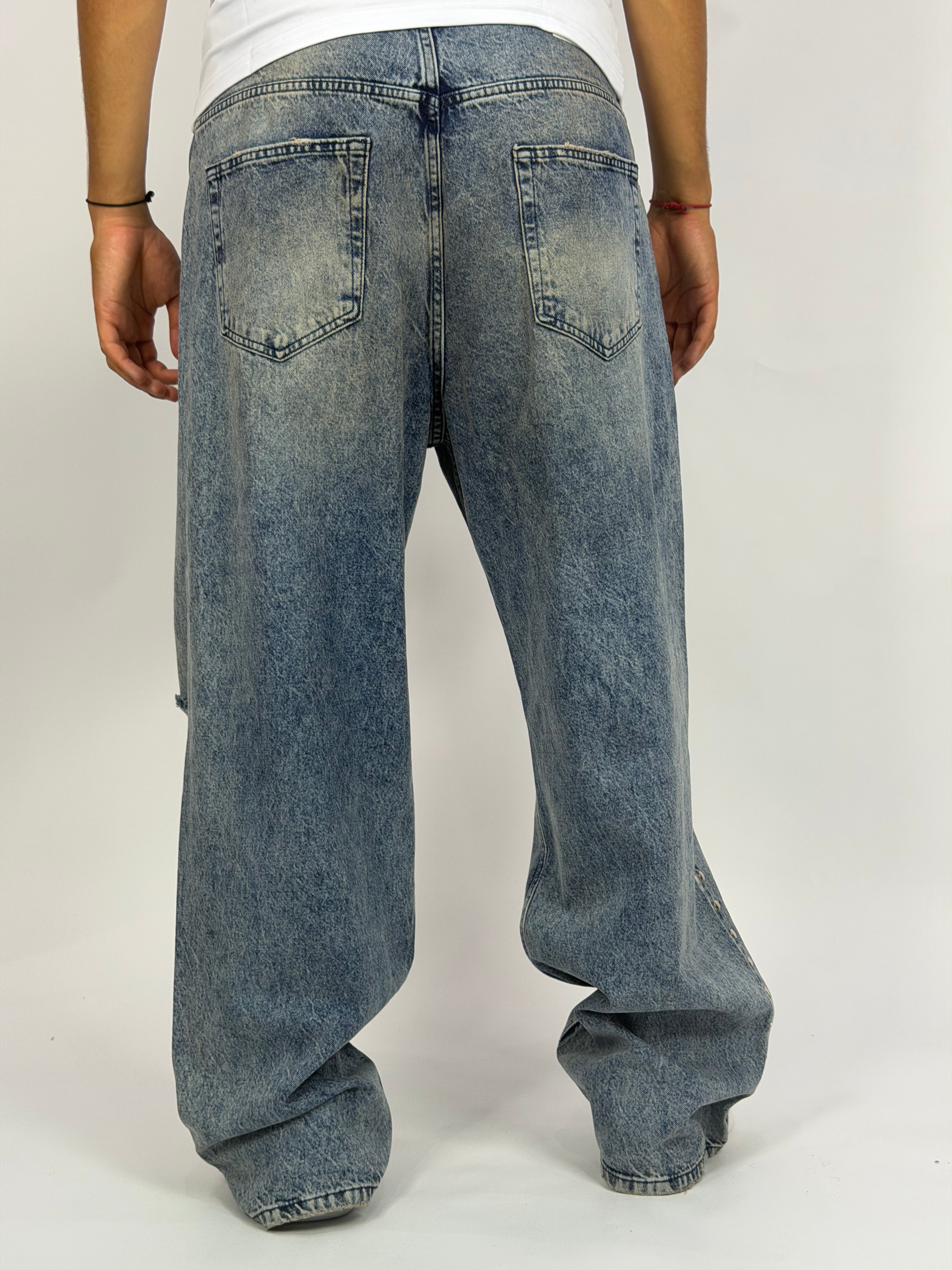 Jeans ORIGINAL Denim Oversize Studded Destroy – Vintage Blue Rivet Edition