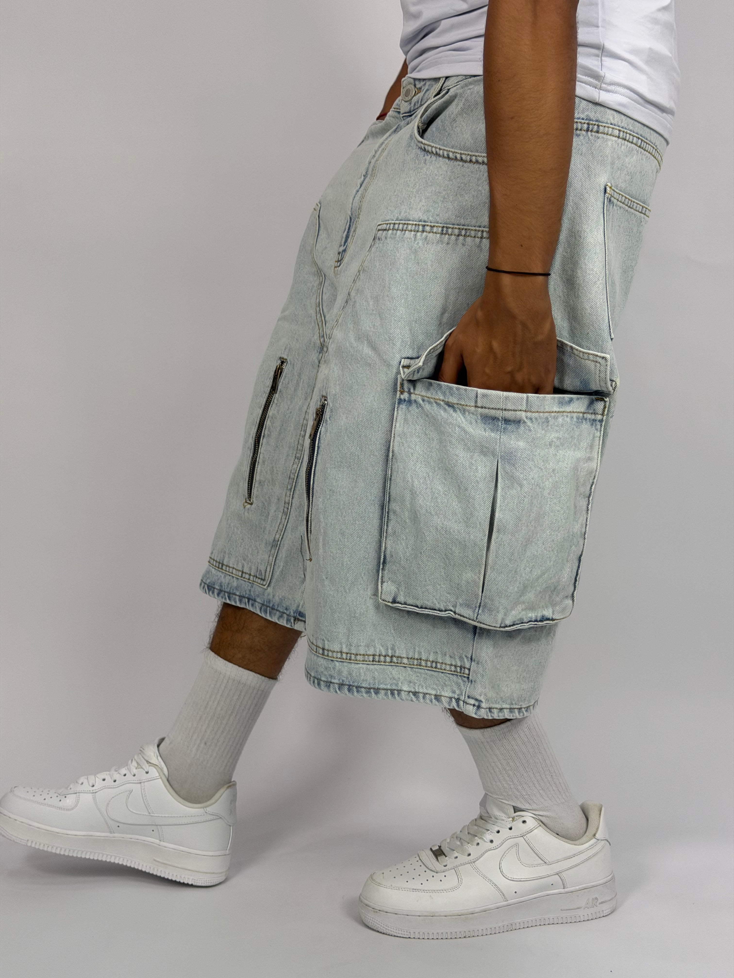 Short ORIGINAL Cargo Zippé Bleu - Street teck Edition